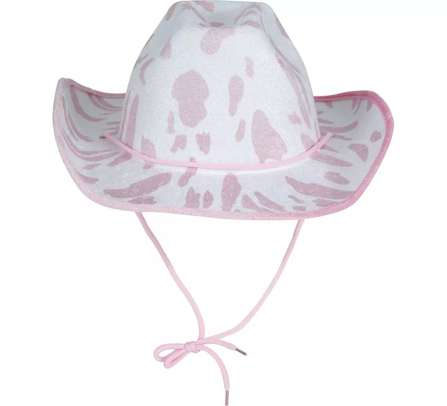 Translation missing: it.Sombrero Vaquero blanco y rosa para adultos
