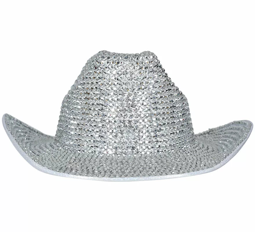 Translation missing: it.Sombrero Vaquero brillante plateado adulto