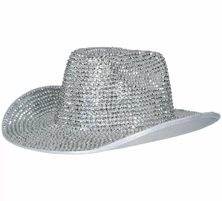 Translation missing: it.Sombrero Vaquero brillante plateado adulto