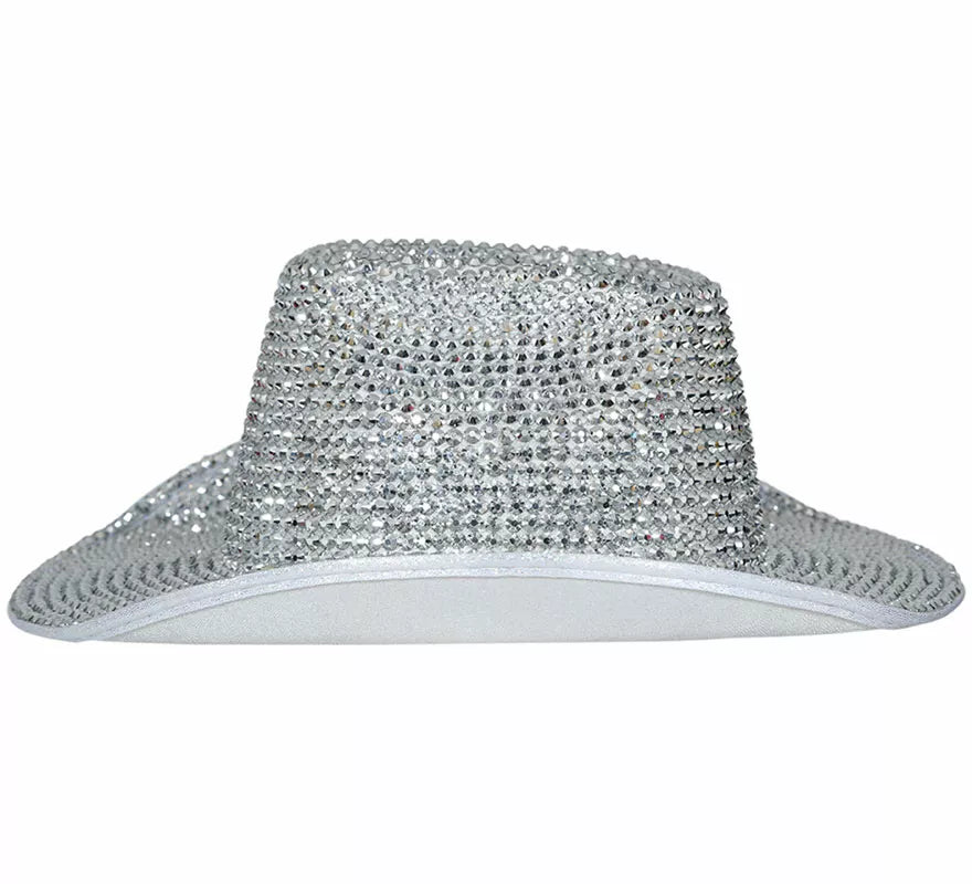 Translation missing: it.Sombrero Vaquero brillante plateado adulto