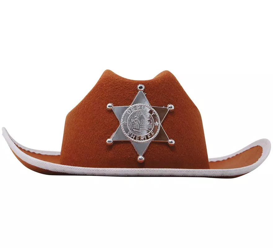Translation missing: it.Sombrero Vaquero fieltro Sheriff infantil marrón