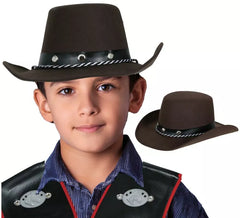 Cappello da cowboy in feltro marrone per bambini