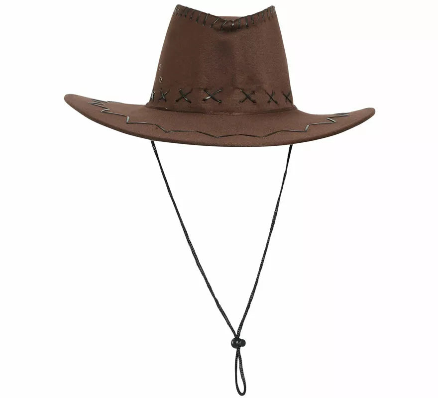 Translation missing: it.Sombrero Vaquero marrón Símil a piel 60 perímetro para adulto