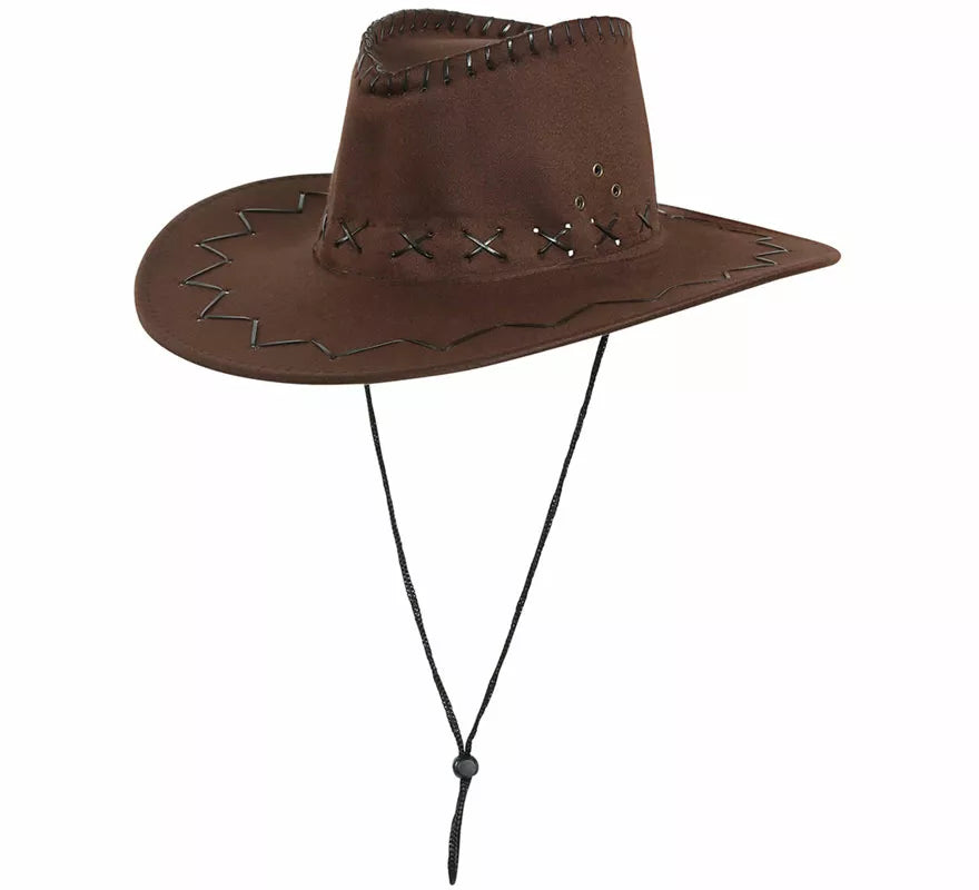 Translation missing: it.Sombrero Vaquero marrón Símil a piel 60 perímetro para adulto