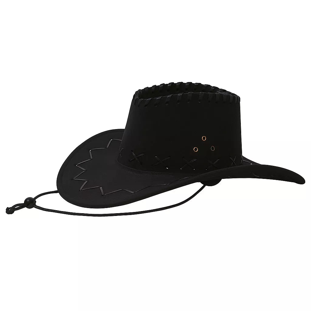 Translation missing: es.Sombrero Vaquero Negro de Piel simulada
