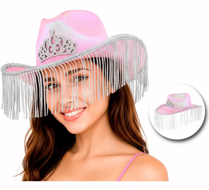 Translation missing: es.Sombrero Vaquero rosa con Flecos
