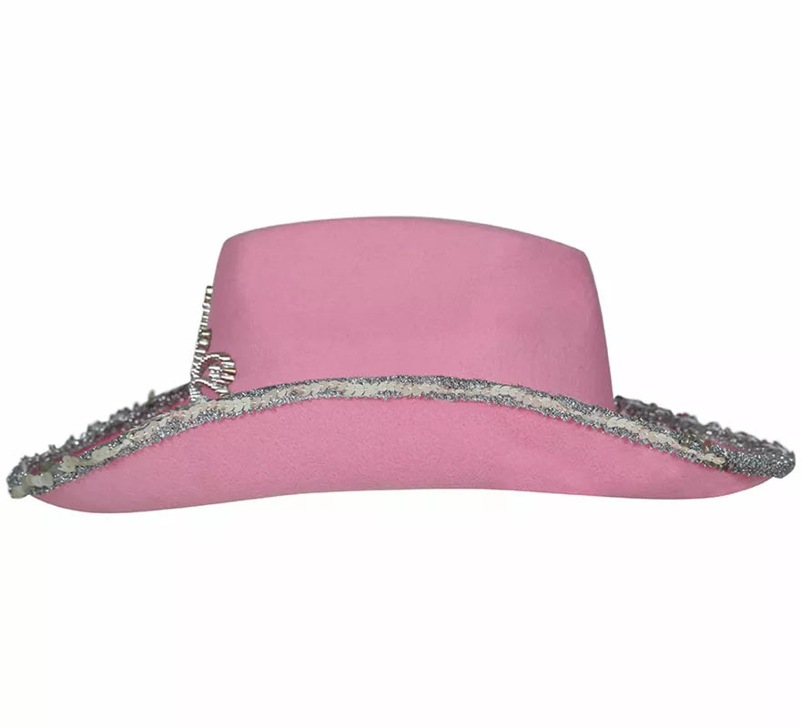 Sombrero Vaquero rosa de fieltro infantil