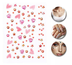 Adesivo Cuori Rosa per Unghie e Pelle