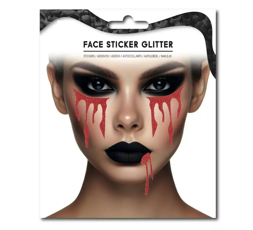 Translation missing: it.Sticker Facial de lágrimas de sangre falsa halloween brillante