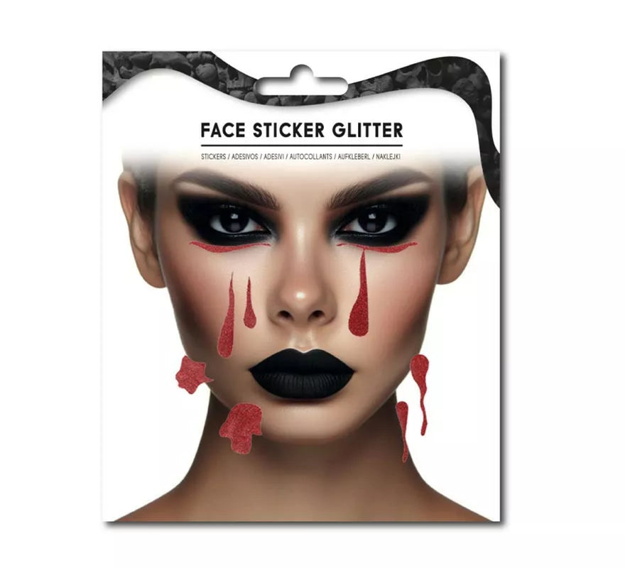 Translation missing: es.Sticker Facial de Sangre falsa halloween brillante
