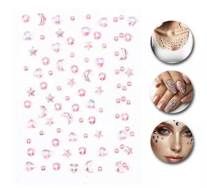 Sticker Lunas rosa para uñas y piel
