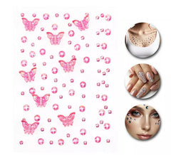 Adesivo farfalle rosa per unghie e pelle