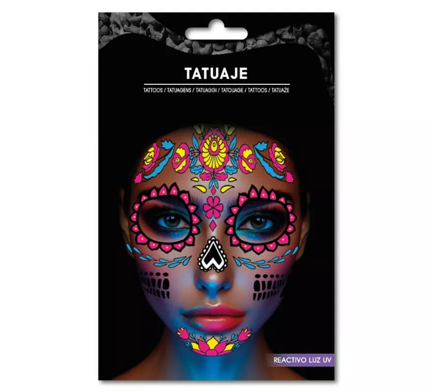 Translation missing: it.Tatuaje Catrina rosa fluorescente