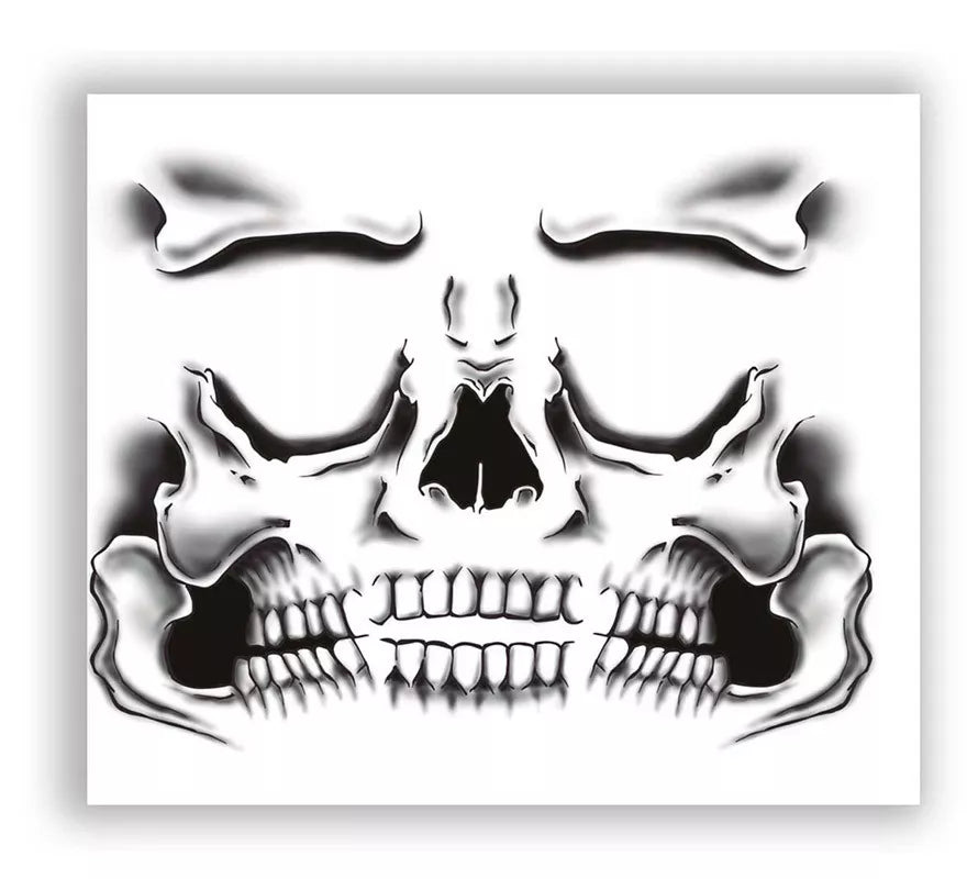 Translation missing: es.Tatuaje de Esqueleto Facial de 30x14 cm