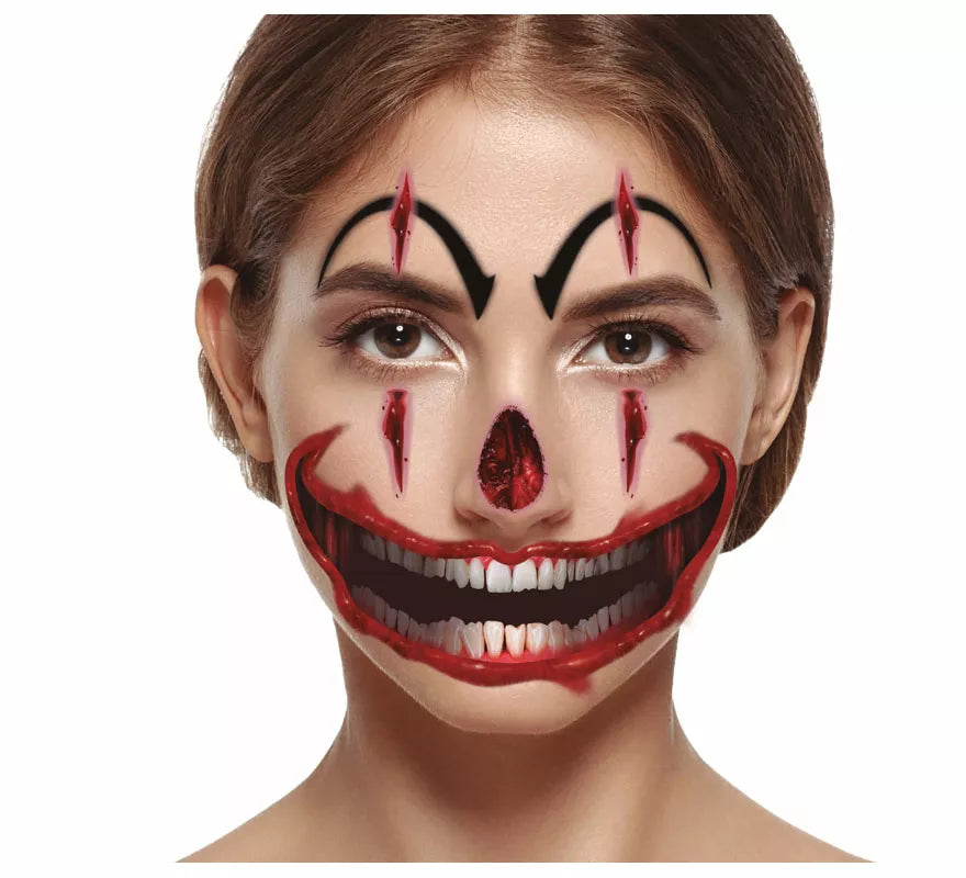 Translation missing: it.Tatuaje de Payaso Facial de 30x14 cm