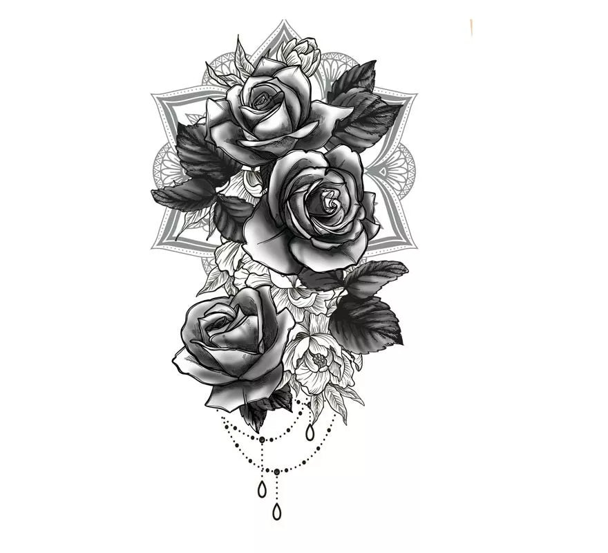 Translation missing: it.Tatuaje de Rosas blanco y negro
