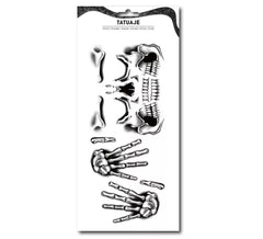 Tatuaggio con viso e mani scheletrici