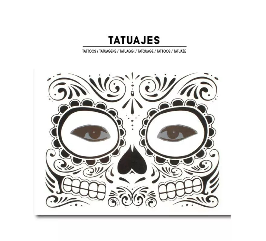 Translation missing: it.Tatuaje facial de Catrina Calavera negra adulto