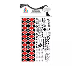 Tatuajes de Arlequín rojo y negro