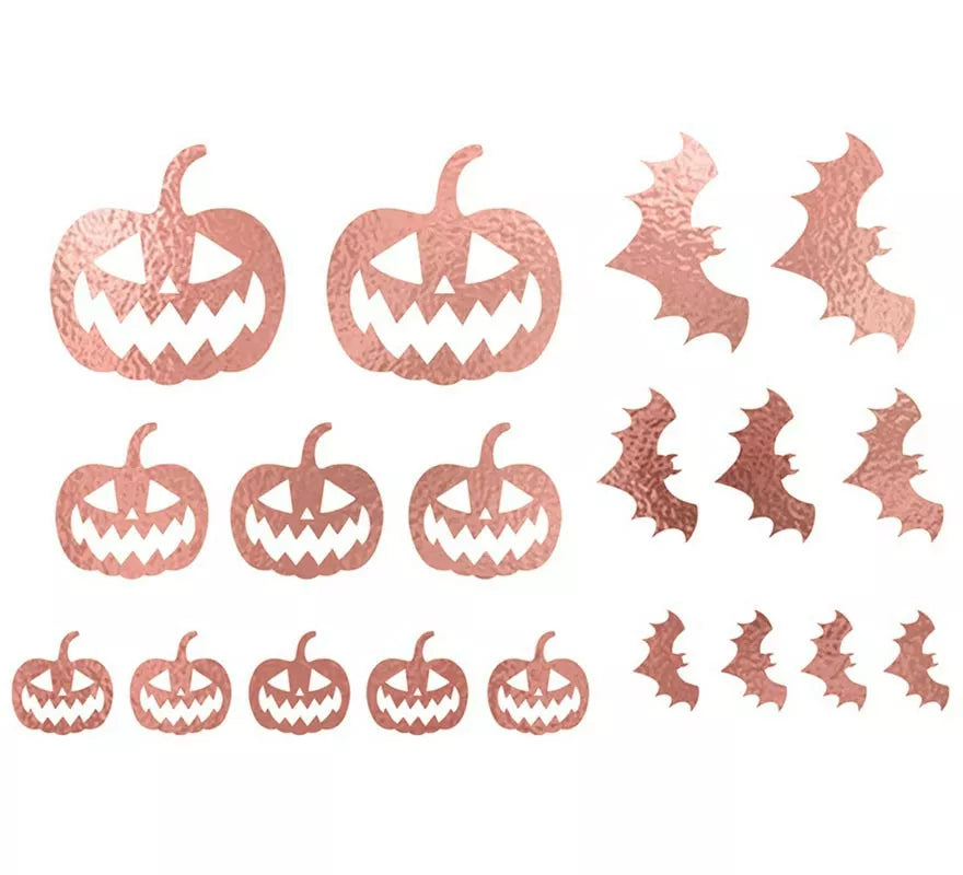 Translation missing: it.Tatuajes de Calabaza y Murciélagos en oro y rosa