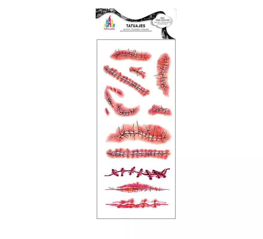 Translation missing: it.Tatuajes de Heridas rojas con costuras
