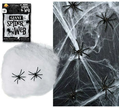 Ragnatela bianca 40g con ragni per la decorazione di Halloween