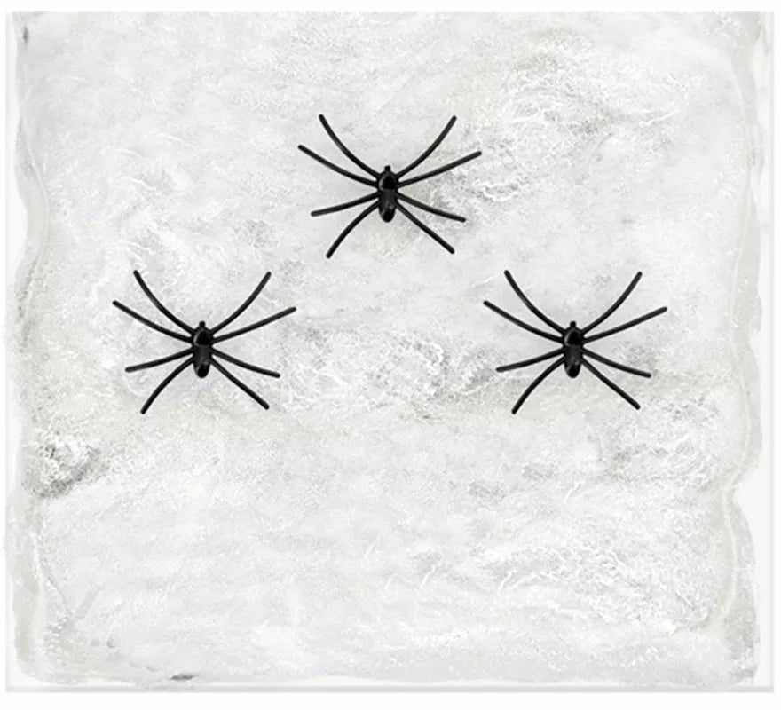 Translation missing: it.Telaraña blanca de 50 g con 3 Arañas