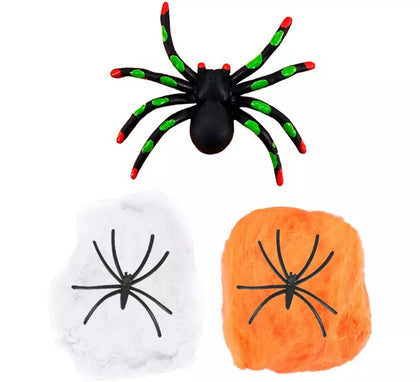 Telaraña Blanco y naranja con Arañas