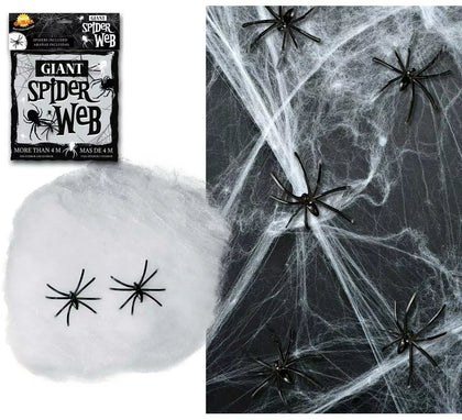 Telaraña de 10 gr. con araña para Halloween