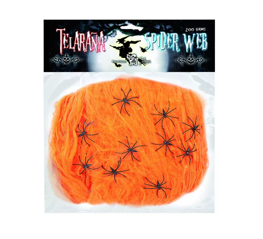 Translation missing: it.Telaraña de 200 gr con 10 Arañas de colores surtidos