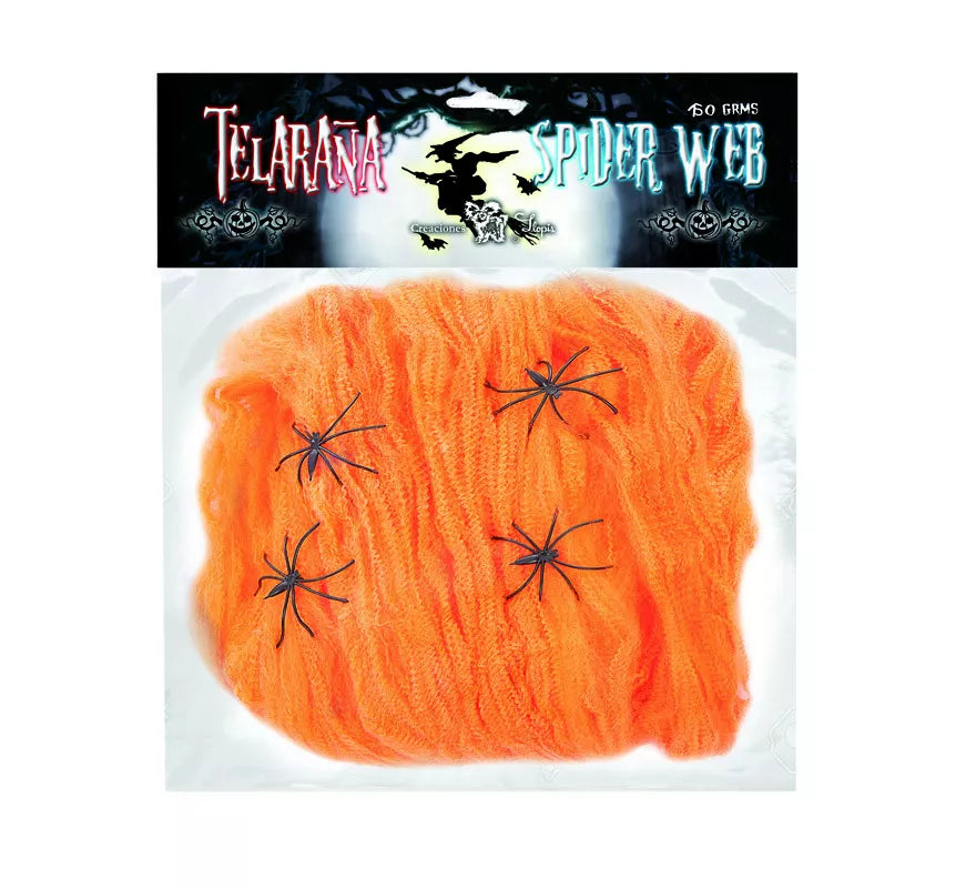 Translation missing: es.Telaraña de 50 gr con 4 Arañas de colores surtidos