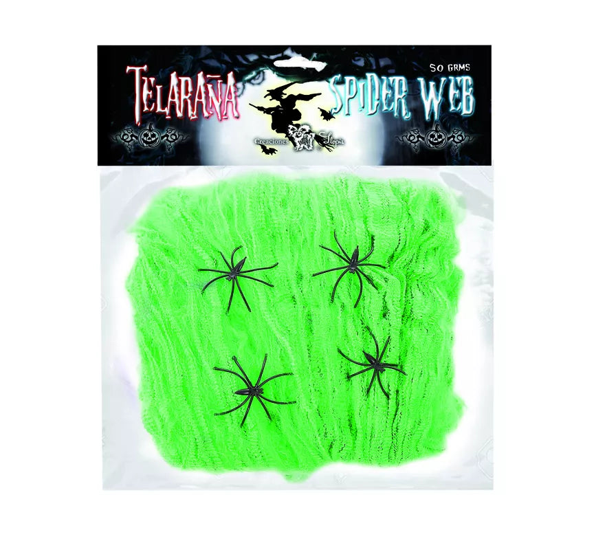 Translation missing: it.Telaraña de 50 gr con 4 Arañas de colores surtidos