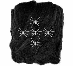 Ragnatela nera da 100 g con 5 ragni fluorescenti