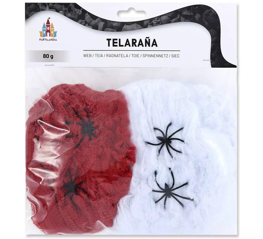 Translation missing: it.Telaraña rojo y Blanco con 4 Arañas de 80 gr