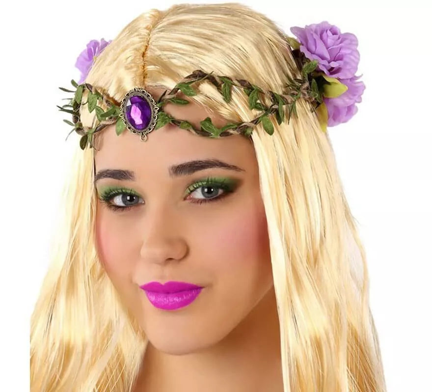 Translation missing: es.Tiara con Ramas y Flores Moradas