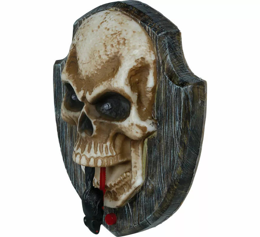 Timbre Calavera con Luz, Sonido y Movimiento de 19x15 cm