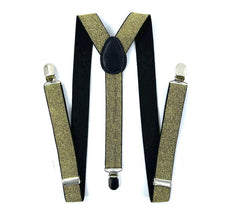 Bretelle oro e nere con ganci argento