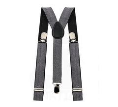 Bretelle grigio lucido con ganci lucidi