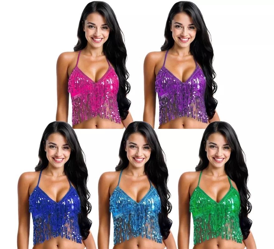 Translation missing: it.Top con Lentejuelas y Flecos en varios colores para mujer
