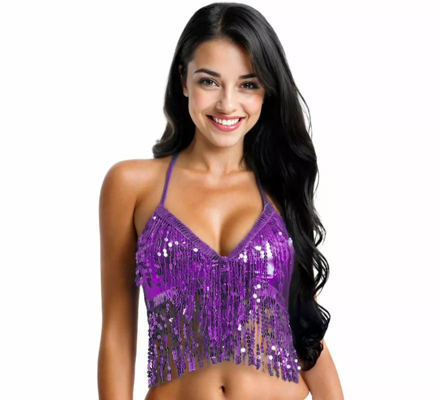Translation missing: it.Top con Lentejuelas y Flecos en varios colores para mujer