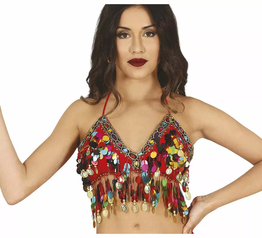 Top Danza del Vientre Rojo