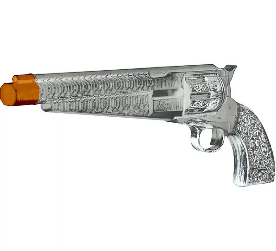 Translation missing: it.Trabuco de Pistolero plateado de 30 cm de Plástico