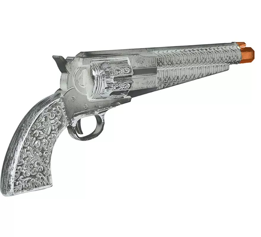 Translation missing: it.Trabuco de Pistolero plateado de 30 cm de Plástico