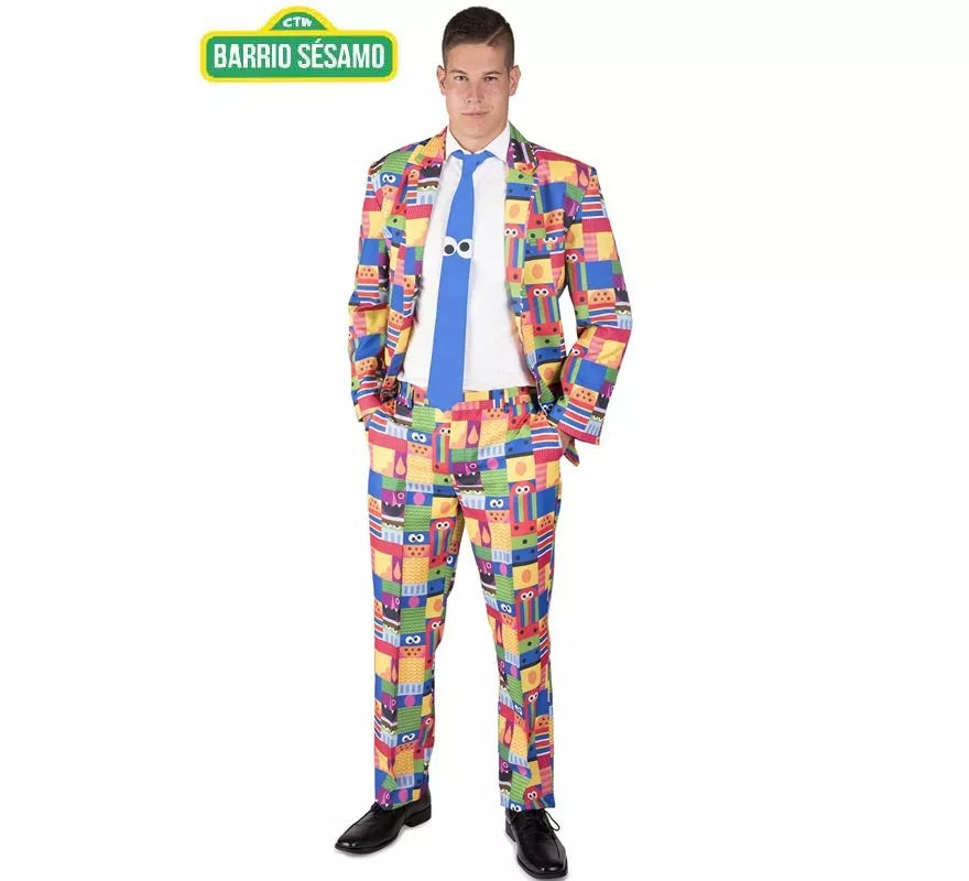 Translation missing: it.Traje Divertido de Barrio Sésamo multicolor para hombre