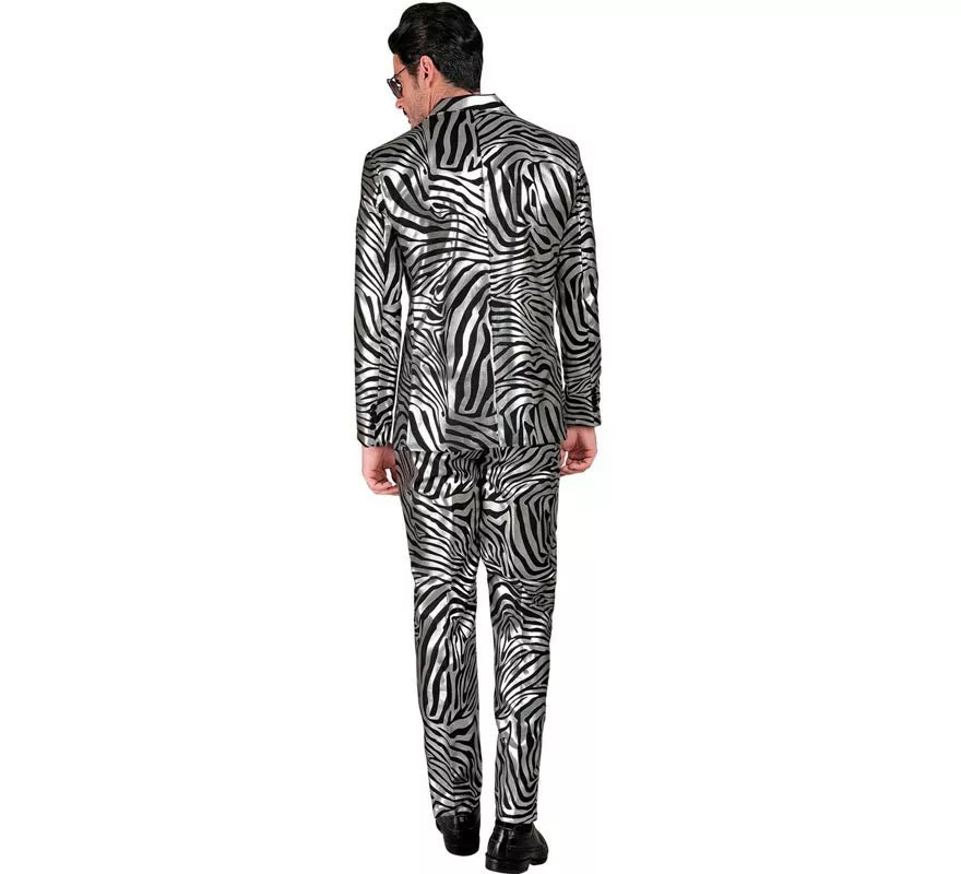 Translation missing: it.Traje Divertido de Fiesta animal print plateado para hombre