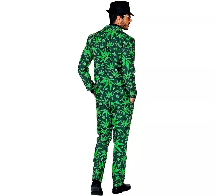 Traje Divertido de Marihuana verde para hombre