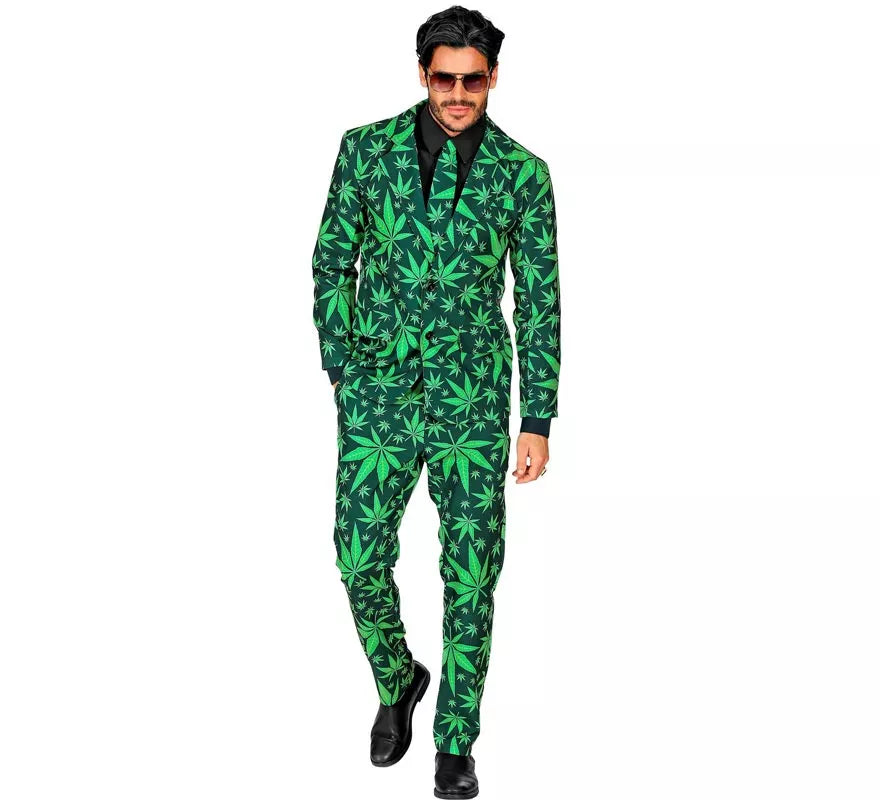 Translation missing: it.Traje Divertido de Marihuana verde para hombre