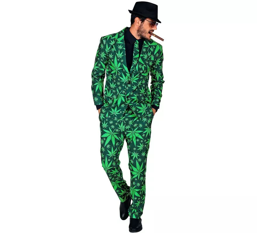 Translation missing: it.Traje Divertido de Marihuana verde para hombre