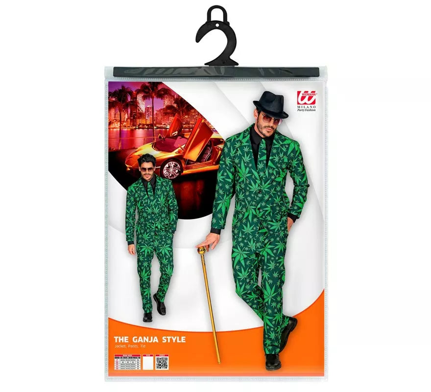 Translation missing: it.Traje Divertido de Marihuana verde para hombre