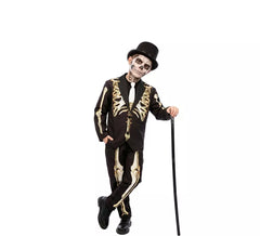Divertente costume da scheletro effetto invecchiato per bambino